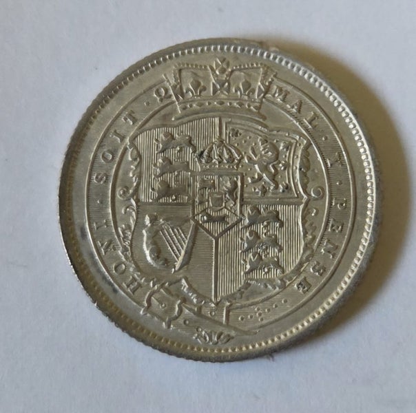 BRITISH 1820 SILVER SHILLING COIN GEORGE III, gVF/EF!, $1 RES! Carousel 2