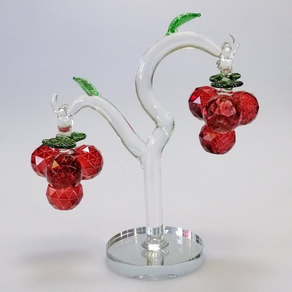 Small Cut Glass Red Apple Tree629956619796511113
