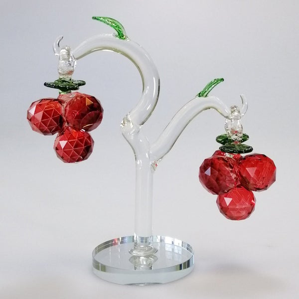 Small Cut Glass Red Apple Tree62995661979651111