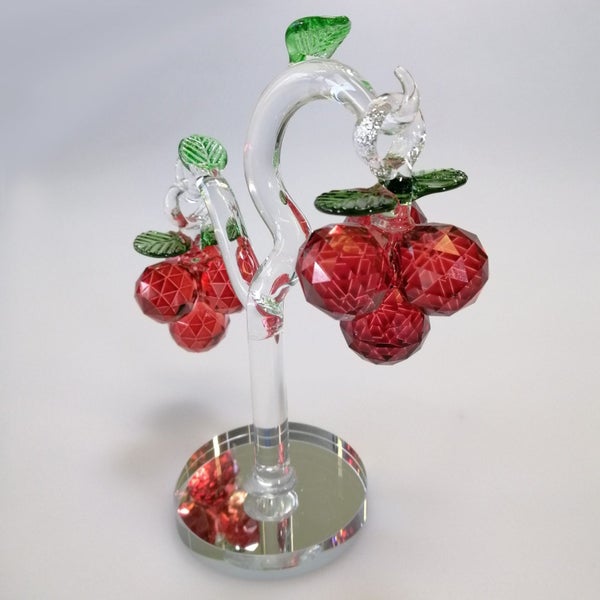 Small Cut Glass Red Apple Tree62995661979651113