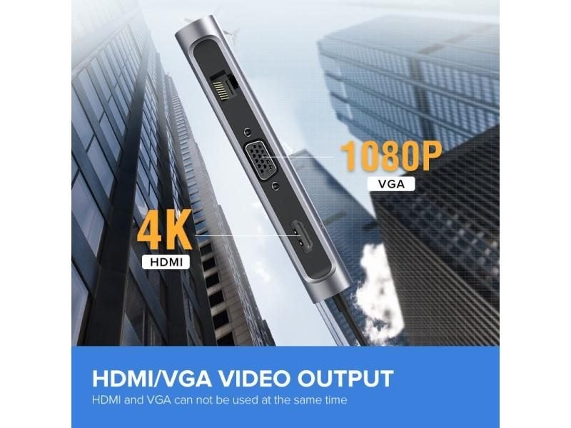 UGREEN USB-C HUB 9-in-1 Type-C To 4K HDMI 1080P VGA RJ45 PD100W SD TF USB3.0 Carousel 1