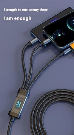 3in1 120W USB C USB Lighting Fast Charging Cable Carousel 9