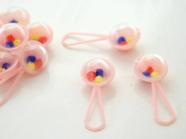 Tiny Baby Rattles, Blue or Pink 12/pk - Craft or Baby Showers Carousel 2