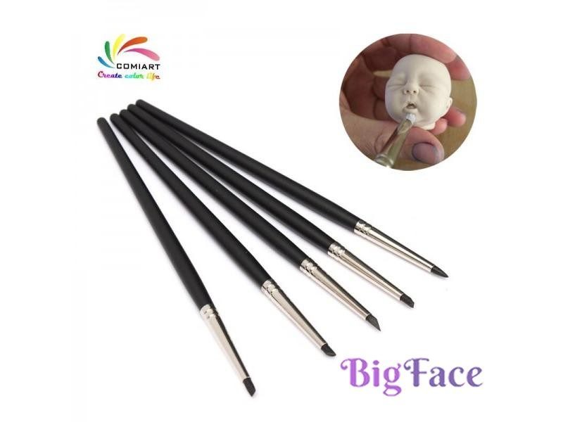 5Pcs Polymer Clay Tools Carving Craft Brush Pottery Tools Clay Sculpture Nail Carousel 2
