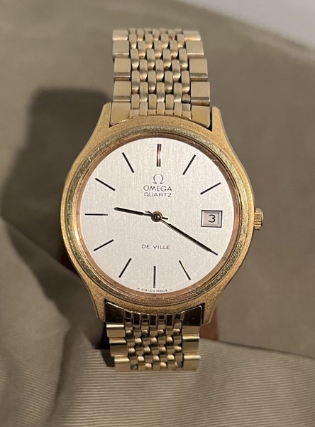 OMEGA De Ville Vintage 1978 men’s Quartz Date Gold Dress Watch 192.0027628632313899541117