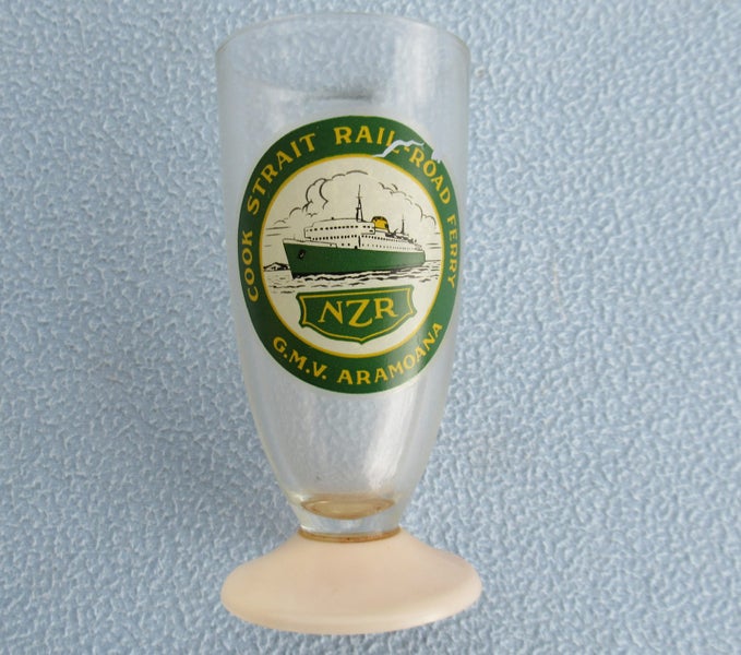 Old N.Z.R. Cook Strait Rail-Road Ferry G.M.V. Aramoana glass Carousel 2
