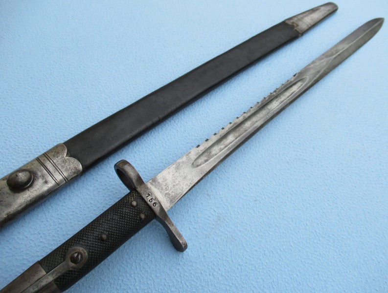 Martini Henry 1875 pattern saw back sword bayonet & scabbard Carousel 1