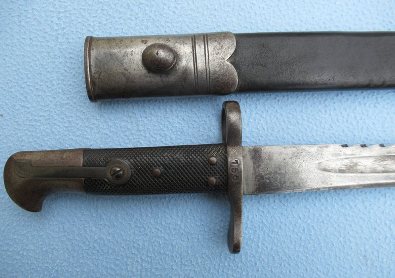 Martini Henry 1875 pattern saw back sword bayonet & scabbard Carousel 2