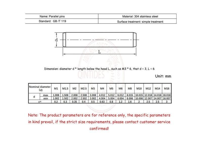 20/500Pcs M3 M4 Length 4-100mm Parallel Pins Stainless Steel High Precision Carousel 1
