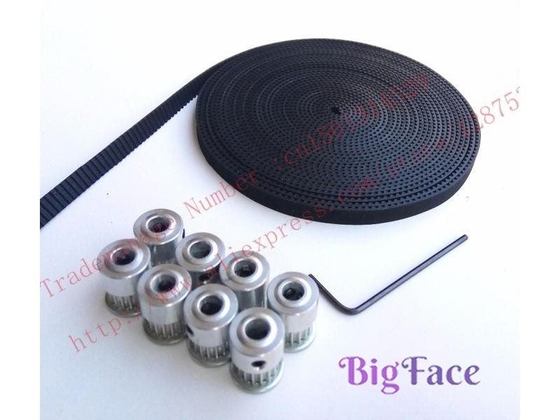 8pcs 16teeth GT2 Timing Pulley Bore 5mm 5Meters GT2 Timing Belt 6mm 2GT For Carousel 1