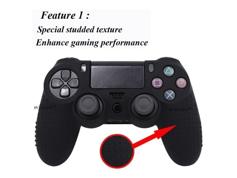 IVYUEEN Anti-slip Silicone Cover Skin For Sony Dualshock 4 PS4 Pro Slim Carousel 1