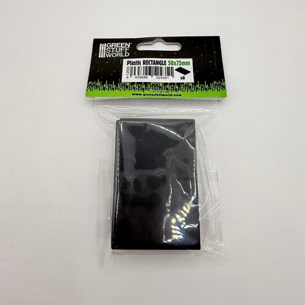 Green Stuff World Plastic Rectangle Bases - 50x75mm, Black, Pack of 8 Carousel 1