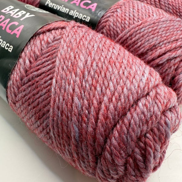5x Peruvian Baby Alpaca Yarn - 100g/164yd Pink/Red Tweed Carousel 2