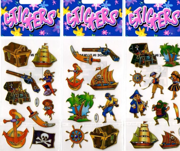 12 Packs of Pirate Stickers - 38791 Carousel 1