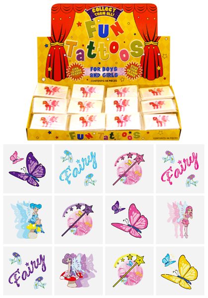 Box of 576 Mini Fairy Tattoos Carousel 1