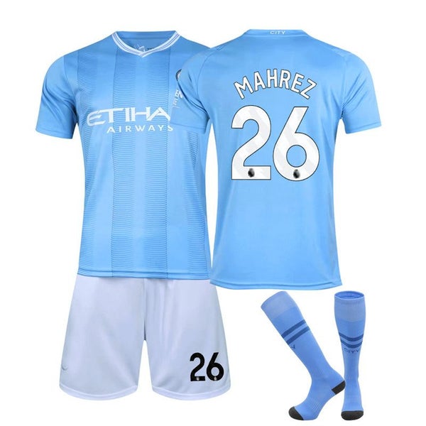 2023-24 Manchester City Home MAHREZ No.26 Football Jersey Set Carousel 1
