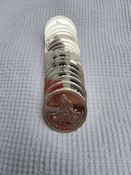 1984 1 oz Engelhard Prospector silver round (E logo reverse) x 20 Carousel 1