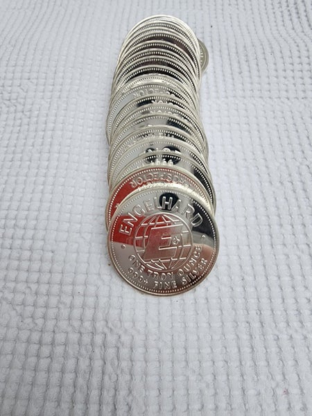 1984 1 oz Engelhard Prospector silver round (E logo reverse) x 20 Carousel 2