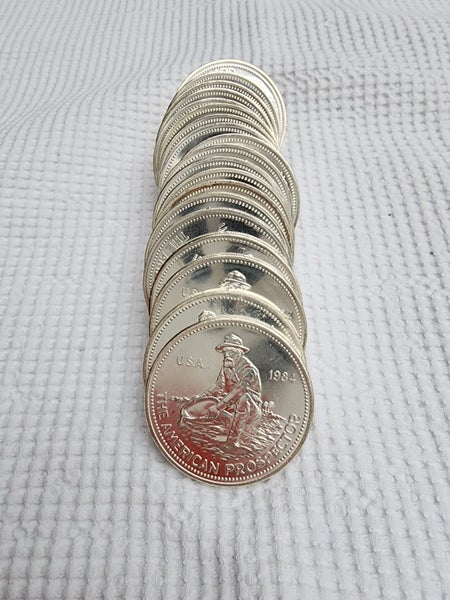 1984 1 oz Engelhard Prospector silver round (Eagle reverse) x 20 Carousel 1