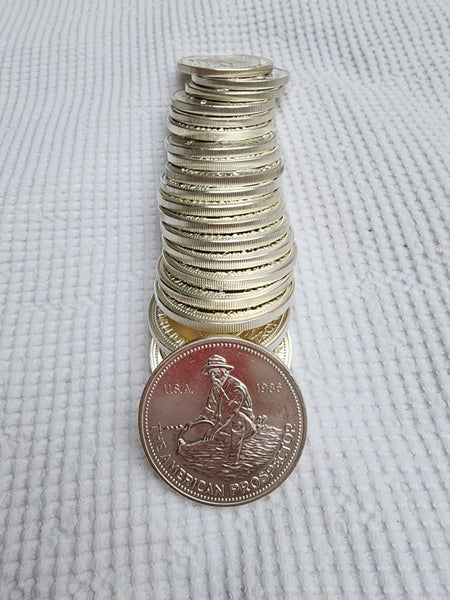 1986 1 oz Engelhard Prospector silver round (Eagle reverse) x 20 Carousel 1