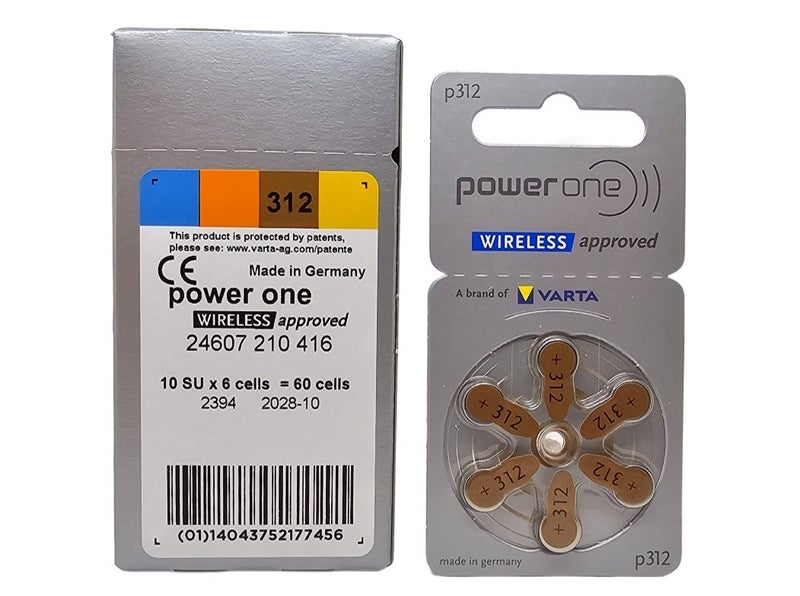Powerone P312 (PR41, size 312) Hearing Aid Batteries - 60 Pack (1 box) Carousel 1