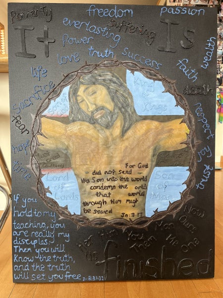 It Is Finished - Jesus’ Words (large painting)63612132961539119