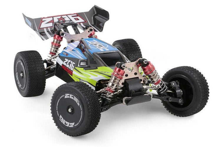 WLTOYS 1/14 Offroad 4WD 60km/H RC Car - Blue/Green Carousel 2