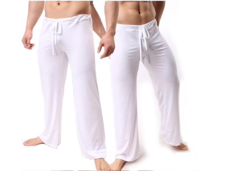 Man Long Pant Sleepwear Breathable Slip Bottoms Men's Casual Trousers Homewear Carousel 1