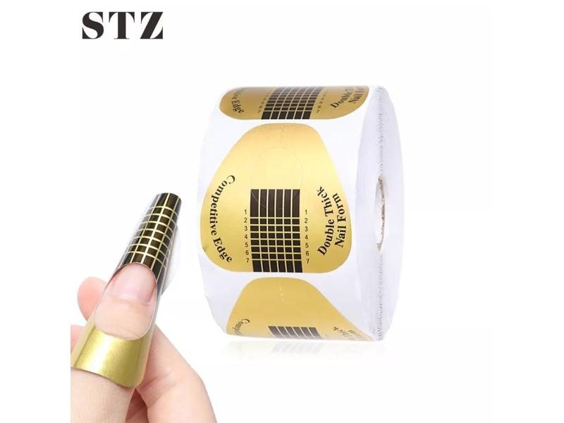 STZ 50pcs/Set Professional Nail Art Form French Tips Mold UV Gel Polishing Carousel 2