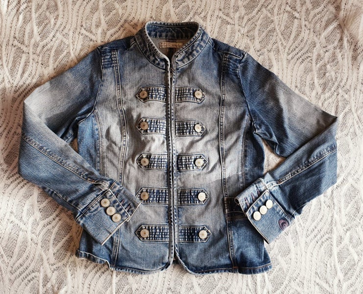 Rip Curl Retro Military Denim Jacket in Excellent Condition Size Med Carousel 1