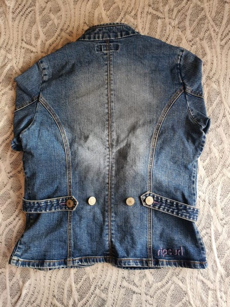 Rip Curl Retro Military Denim Jacket in Excellent Condition Size Med62932732857858113