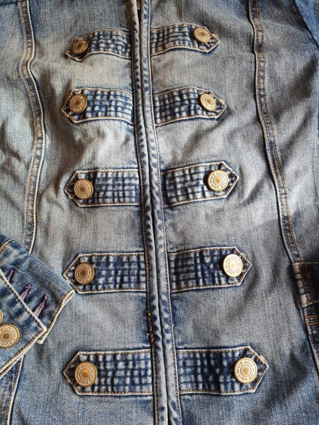 Rip Curl Retro Military Denim Jacket in Excellent Condition Size Med Carousel 5