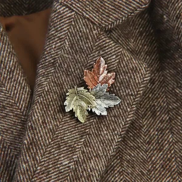 1Pc Maple Leaf Brooch Metal Vintage Women/Girl Collar Lapel Pin Fashion Jewelry Carousel 1