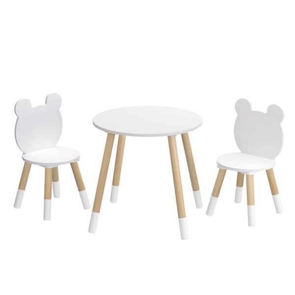 3 Piece Kids Table and Chairs Set Activity Playing Study Children Desk Carousel 1