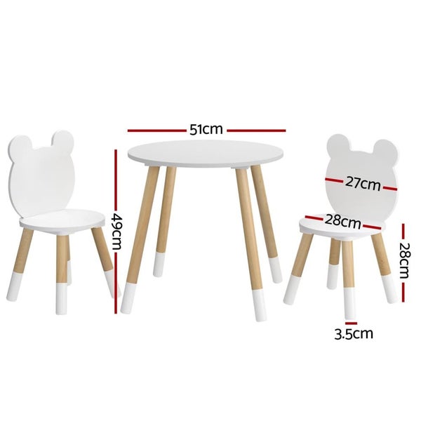3 Piece Kids Table and Chairs Set Activity Playing Study Children Desk Carousel 2