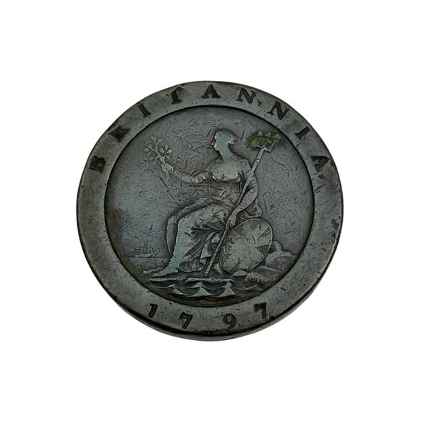 Great Britain 1797 TwoPence CARTWHEEL Two Penny Copper Coin Spink 3776 Fine Carousel 2
