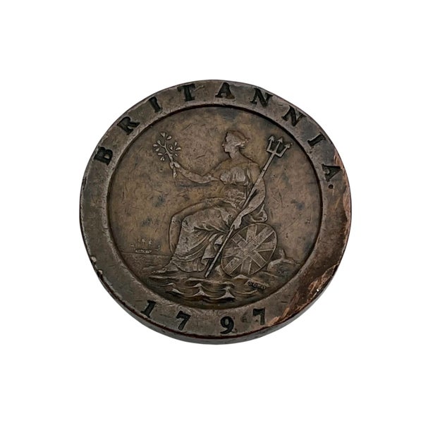 Great Britain 1797 TwoPence CARTWHEEL Two Penny Copper Coin Spink 3776 Fine Carousel 2