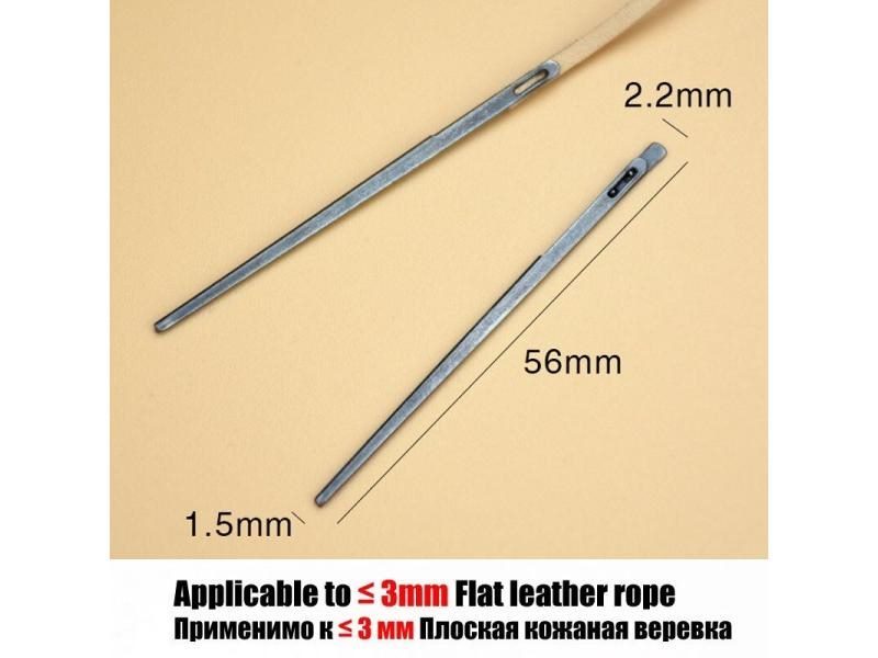 New 2pcs DIY Leather Sewing Craft Tool Leather Knitting Needle Double Hole Carousel 1