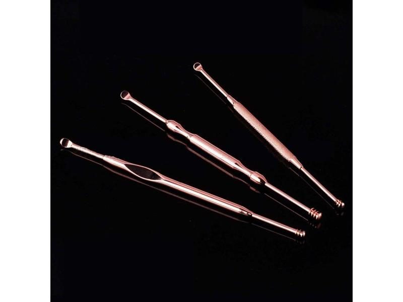 3Pcs/Set Stainless Steel Ear Pick Double-ended Earpick Ear Wax Curette Remover Carousel 1