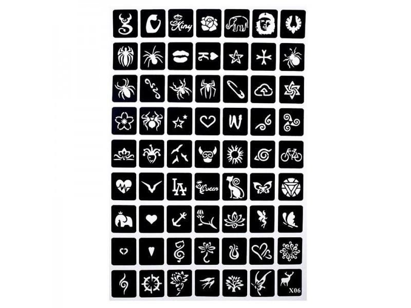 175pcs Small Airbrush Tattoo Stencils For Women Kids Drawing Template Henna Carousel 1