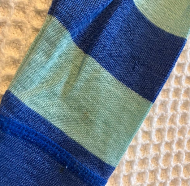 Blue & aqua striped hooded merino jumper by Teeny Weeny, size 0062863864576898111