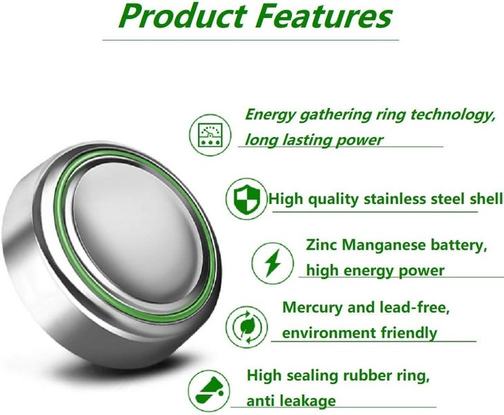 10x LR43 Batteries 1.5V AG12 Button Cell Battery Carousel 2