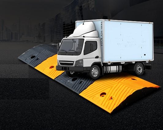 Rubber Traffic Speed Bump Rubberized Recycled Speed Humps 50cm Carousel 1