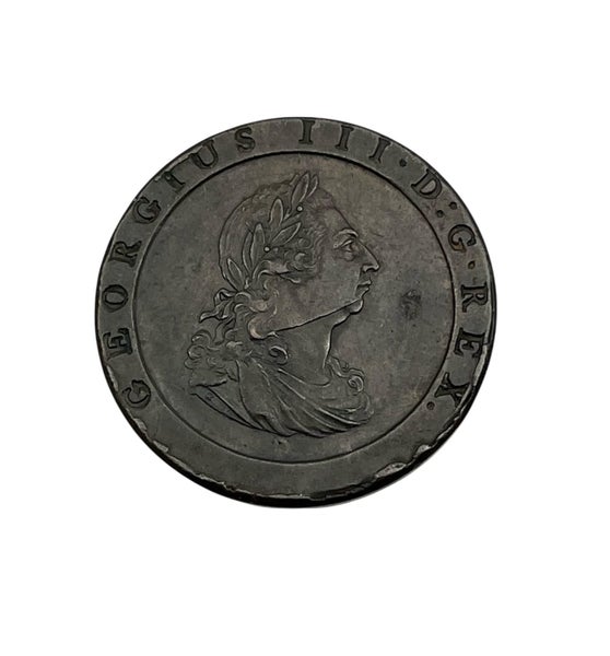Great Britain 1797 CARTWHEEL Penny Copper Coin Spink 3777 aEF with DIE CRACK Carousel 2