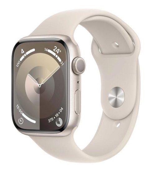 Apple Watch Series 9 (GPS) 45mm Starlight Aluminium Case M/L Band + Afterpay Carousel 2