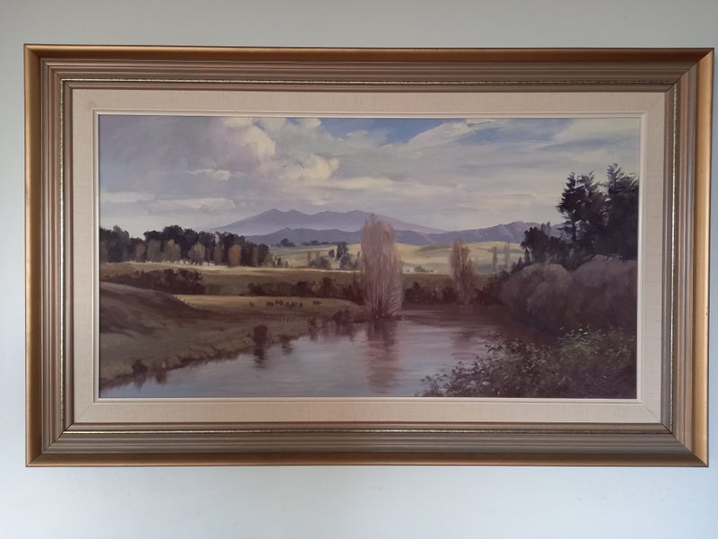 Wayne Sinclair original oil landscape "Afternoon Shadows - Whatawhata" 1993 Carousel 1