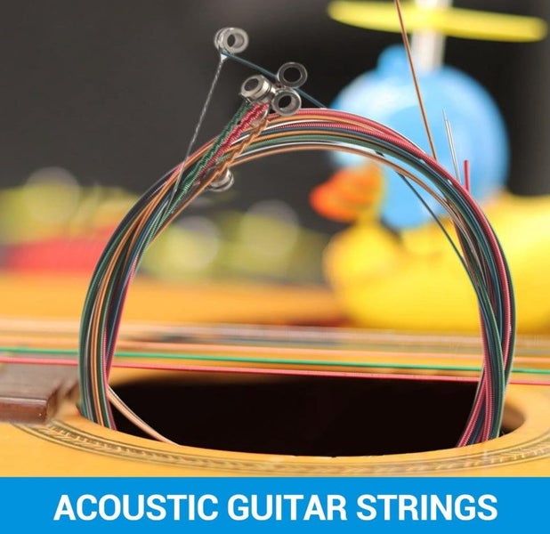 Acoustic Guitar Strings 6PCS Steel Guitar Strings Colorful Carousel 1