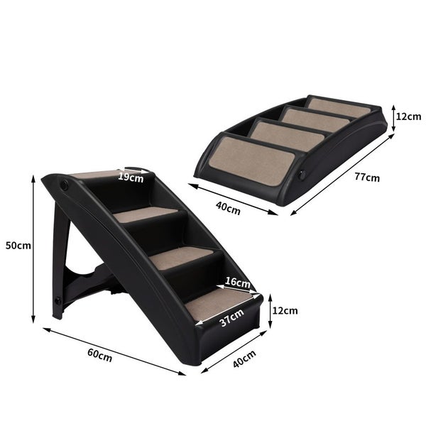 Pawz Pet Ramp Indoor Dog Steps Stair Portable Foldable Ladder For Bed Sofa Black Carousel 10