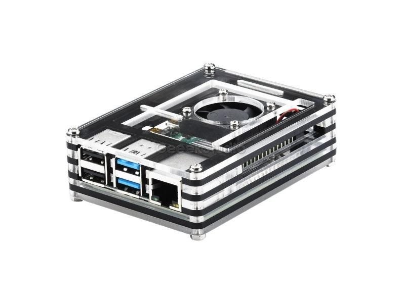 Acrylic Case Cover For Raspberry Pi 4B With Cooling Fan Carousel 1