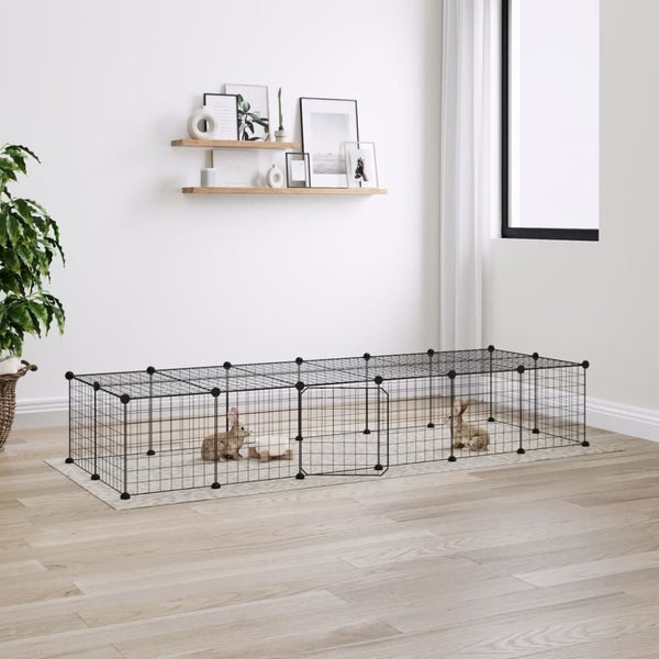 28-panel Pet Cage with Door Black 35x35 Cm Steel Tooabpl Carousel 1